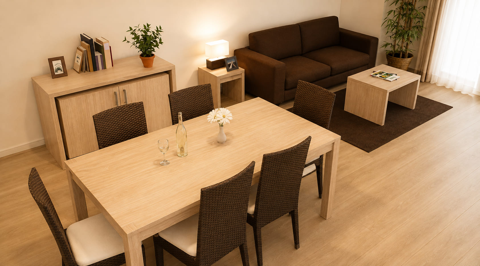 3D visualisation of a hospitality interior designed and built by Deco Meuble